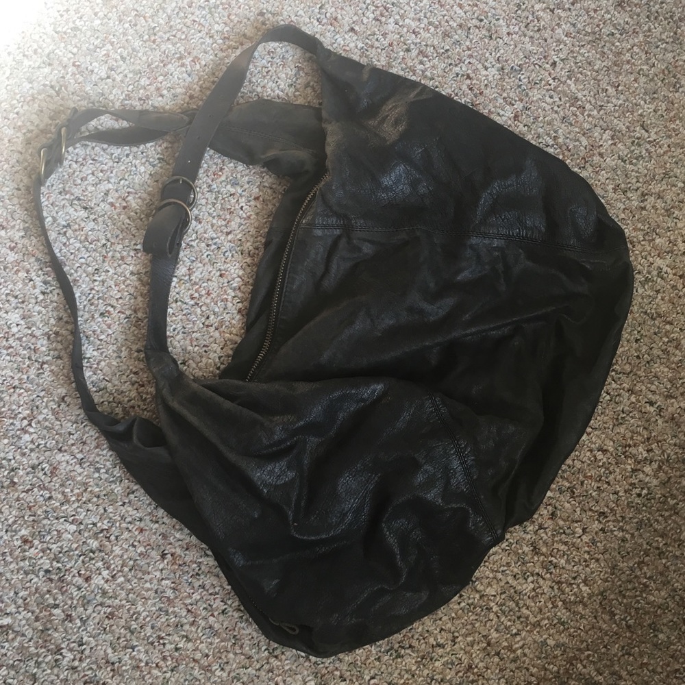 ALLSAINTS Black Leather Shoulder Bag